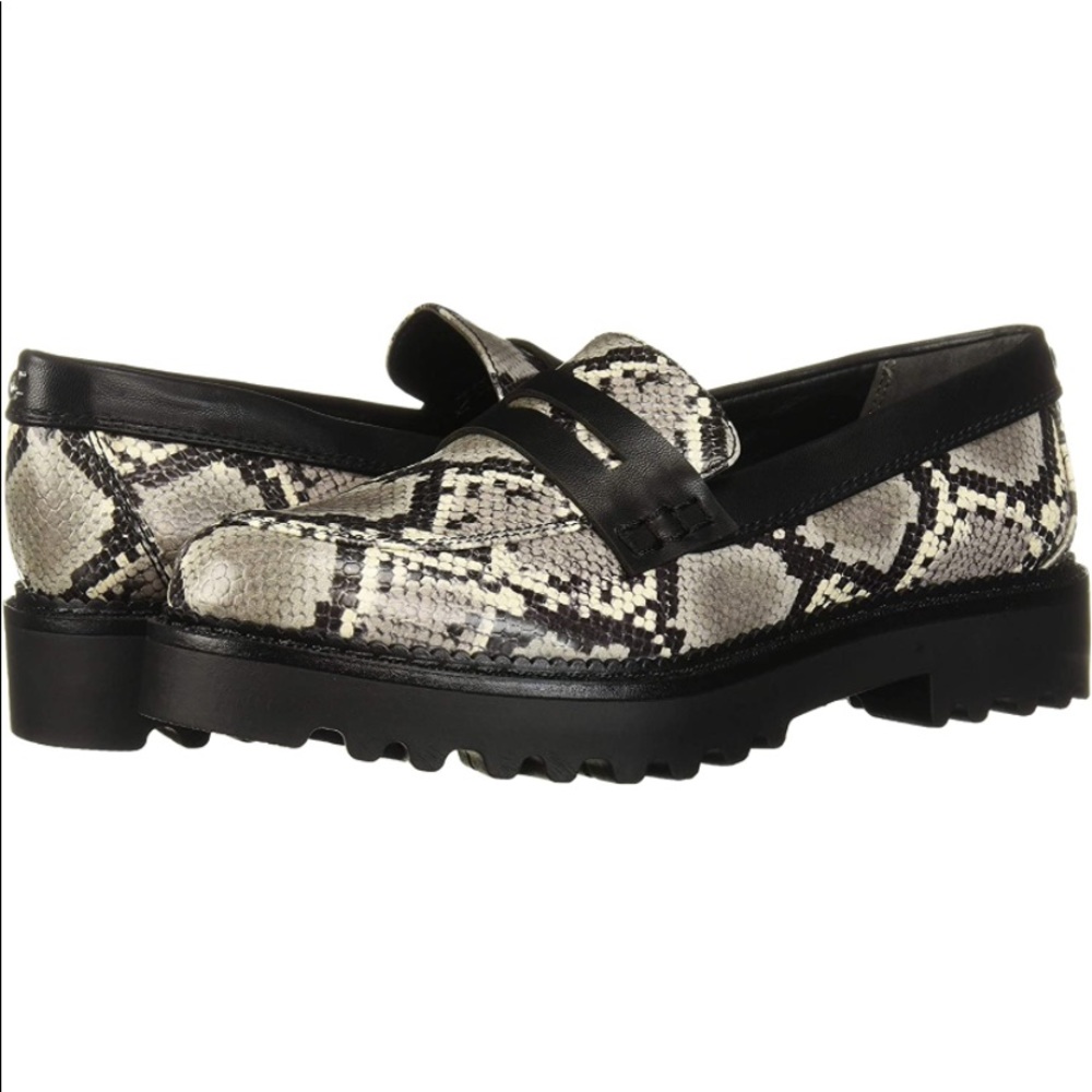 Circus By Sam Edelman Desmond Platform Loafers Snakeprint Size 7.